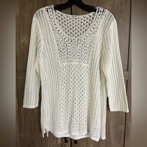 Christopher & Banks women’s crochet sweater top